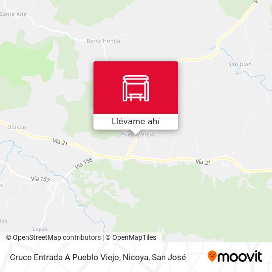 Mapa de Cruce Entrada A Pueblo Viejo, Nicoya