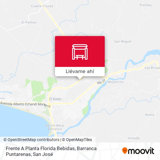 Mapa de Frente A Planta Florida Bebidas, Barranca Puntarenas