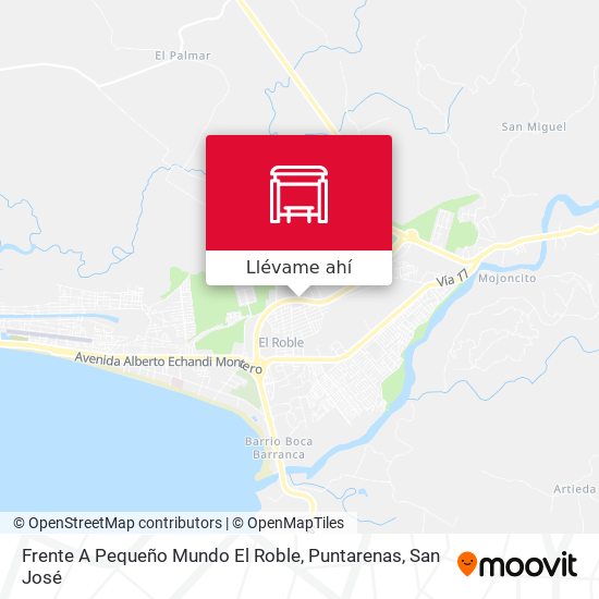 Mapa de Frente A Pequeño Mundo El Roble, Puntarenas