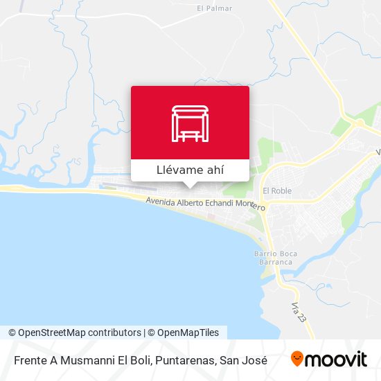 Mapa de Frente A Musmanni El Boli, Puntarenas