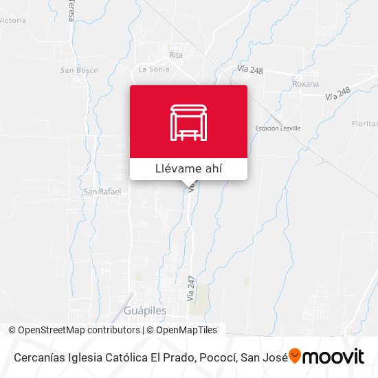 Mapa de Cercanías Iglesia Católica El Prado, Pococí