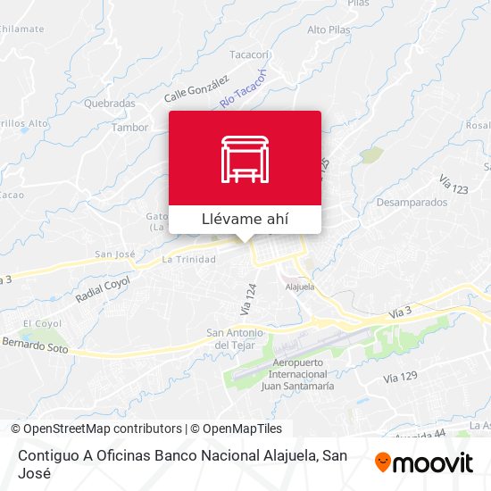 Mapa de Contiguo A Oficinas Banco Nacional Alajuela