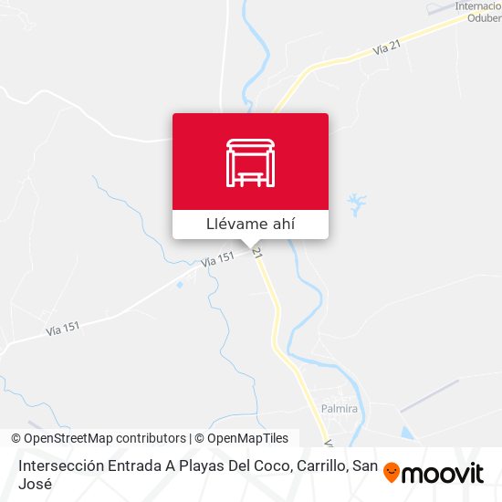 Mapa de Intersección Entrada A Playas Del Coco, Carrillo
