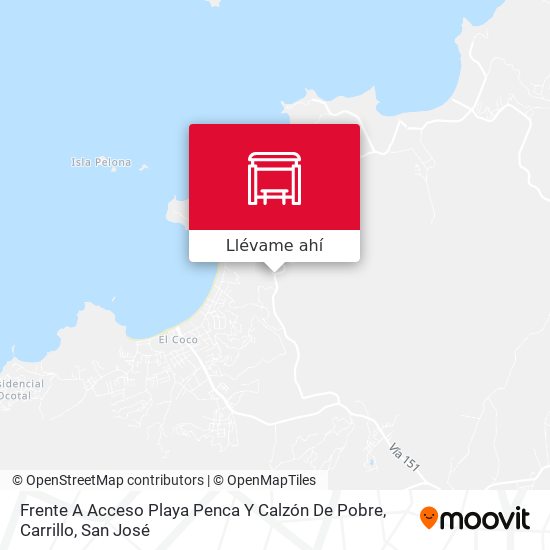 Mapa de Frente A Acceso Playa Penca Y Calzón De Pobre, Carrillo