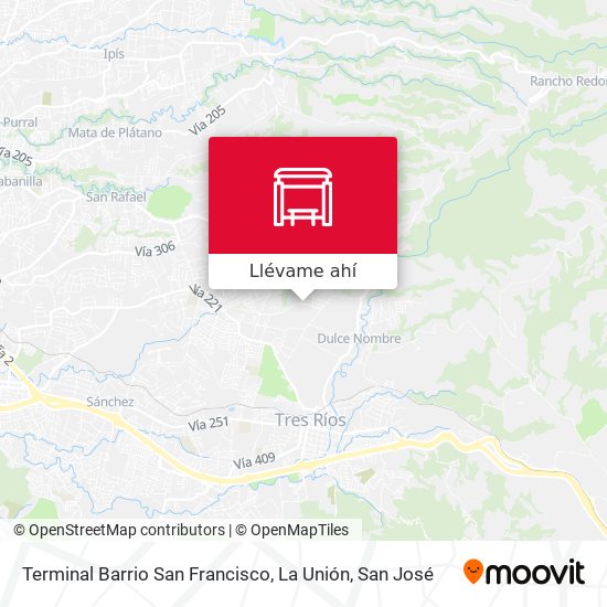 Mapa de Terminal Barrio San Francisco, La Unión