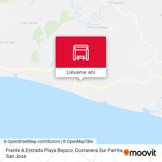 Mapa de Frente A Entrada Playa Bejuco, Costanera Sur Parrita