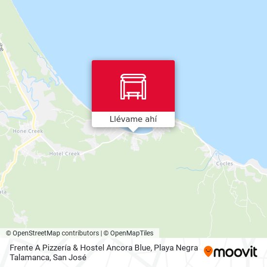 Mapa de Frente A Pizzería & Hostel Ancora Blue, Playa Negra Talamanca