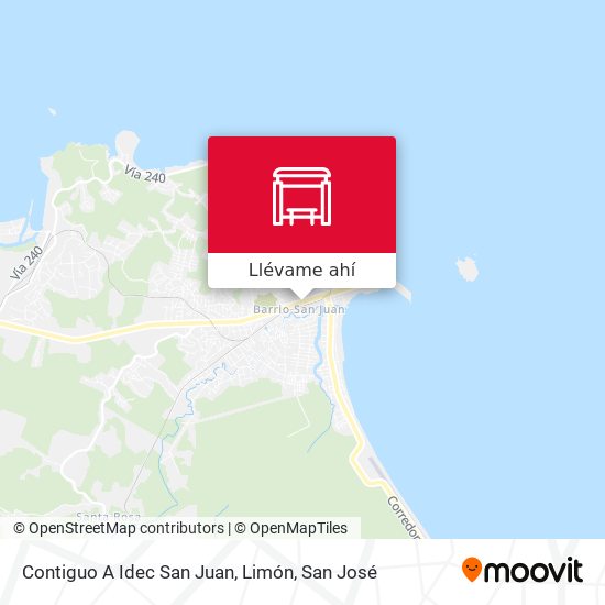 Mapa de Contiguo A Idec San Juan, Limón