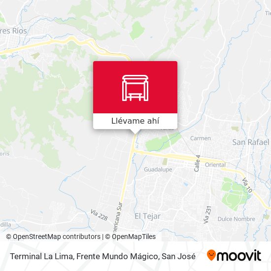 Mapa de Terminal La Lima, Frente Mundo Mágico