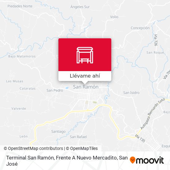 Mapa de Terminal San Ramón, Frente A Nuevo Mercadito