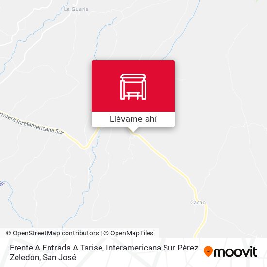 Mapa de Frente A Entrada A Tarise, Interamericana Sur Pérez Zeledón