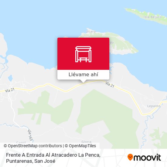 Mapa de Frente A Entrada Al Atracadero La Penca, Puntarenas