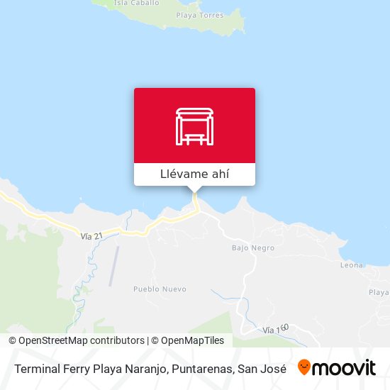 Mapa de Terminal Ferry Playa Naranjo, Puntarenas