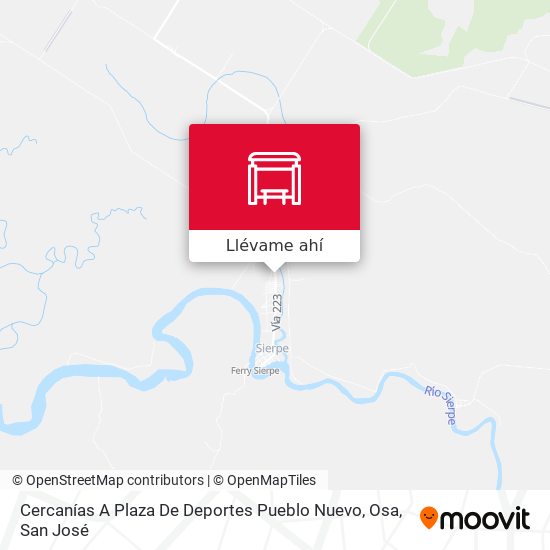 Mapa de Cercanías A Plaza De Deportes Pueblo Nuevo, Osa