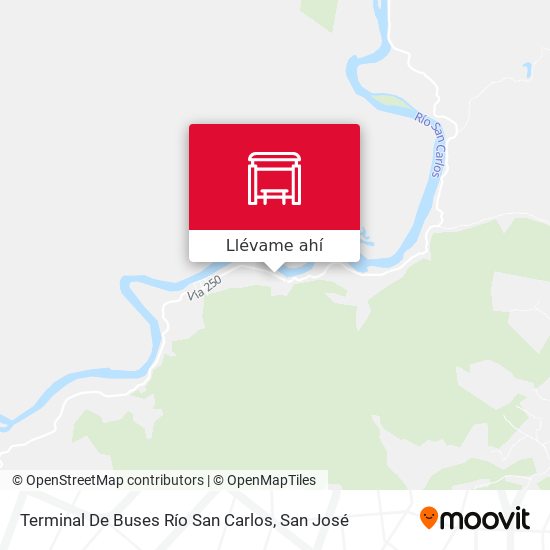 Mapa de Terminal De Buses Río San Carlos