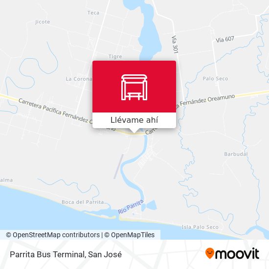 Mapa de Parrita Bus Terminal