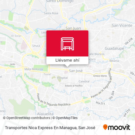Mapa de Transportes Nica Express En Managua
