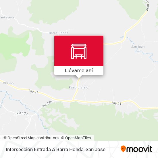 Mapa de Intersección Entrada A Barra Honda