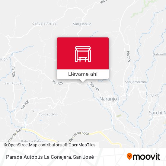 Mapa de Parada Autobús La Conejera