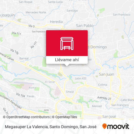 Mapa de Megasuper La Valencia, Santo Domingo