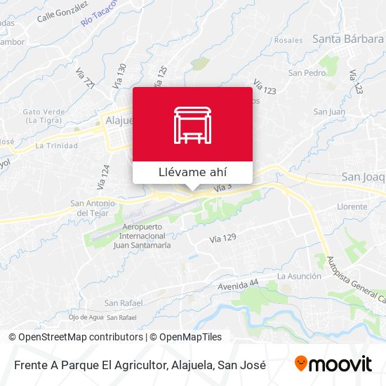 Mapa de Frente A Parque El Agricultor, Alajuela