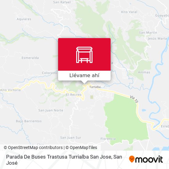 Mapa de Parada De Buses Trastusa Turrialba San Jose