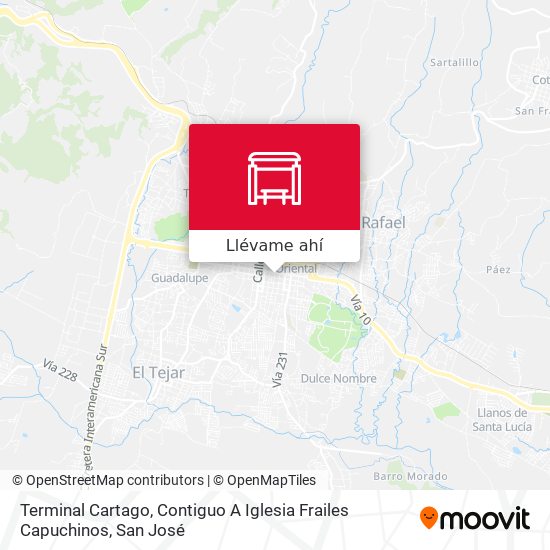 Mapa de Terminal Cartago, Contiguo A Iglesia Frailes Capuchinos