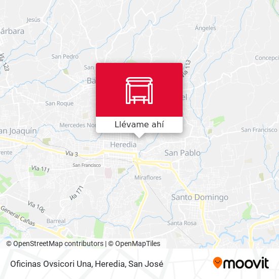 Mapa de Oficinas Ovsicori Una, Heredia