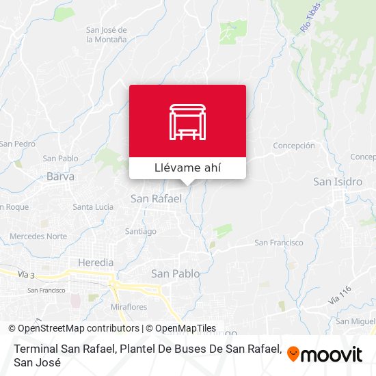 Mapa de Terminal San Rafael, Plantel De Buses De San Rafael