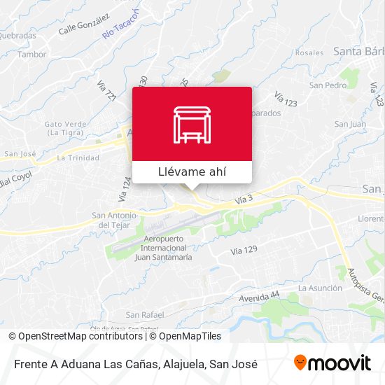 Mapa de Frente A Aduana Las Cañas, Alajuela