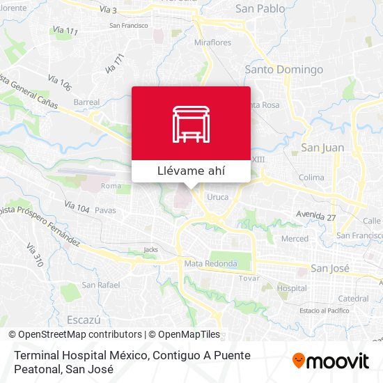 Mapa de Terminal Hospital México, Contiguo A Puente Peatonal
