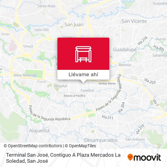 Mapa de Terminal San José, Contiguo A Plaza Mercados La Soledad