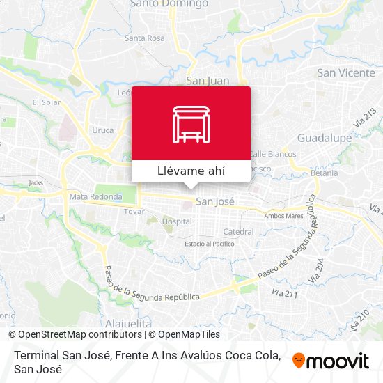 Mapa de Terminal San José, Frente A Ins Avalúos Coca Cola