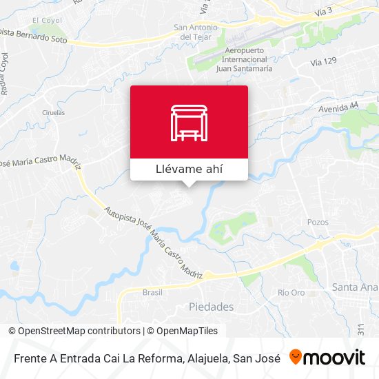 Mapa de Frente A Entrada Cai La Reforma, Alajuela