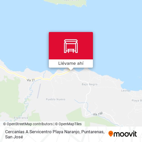 Mapa de Cercanías A Servicentro Playa Naranjo, Puntarenas