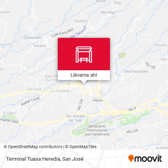 Mapa de Terminal Tuasa Heredia