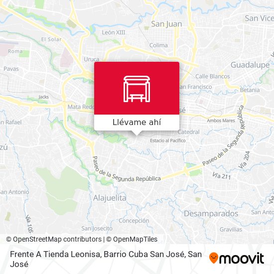 Mapa de Frente A Tienda Leonisa, Barrio Cuba San José