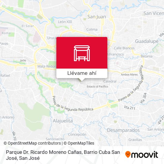 Mapa de Parque Dr. Ricardo Moreno Cañas, Barrio Cuba San José