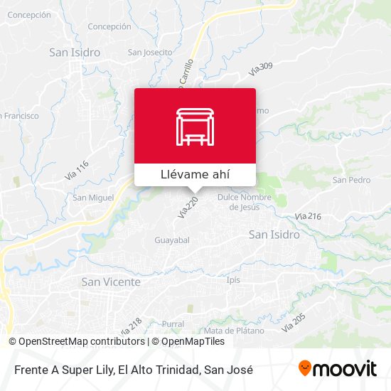 Mapa de Frente A Super Lily, El Alto Trinidad
