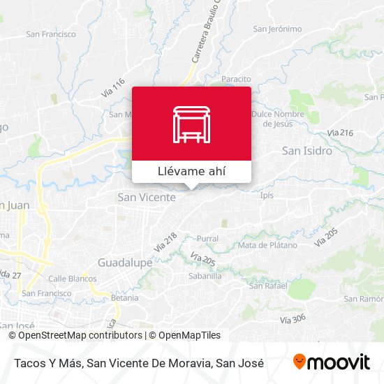 Mapa de Tacos Y Más, San Vicente De Moravia