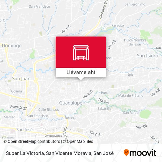 Mapa de Super La Victoria, San Vicente Moravia