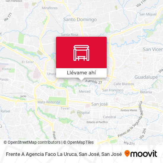 Mapa de Frente A Agencia Faco La Uruca, San José