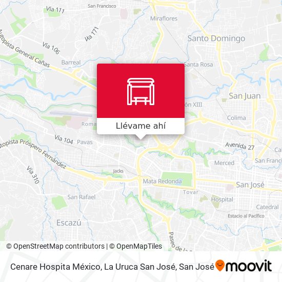 Mapa de Cenare Hospita México, La Uruca San José