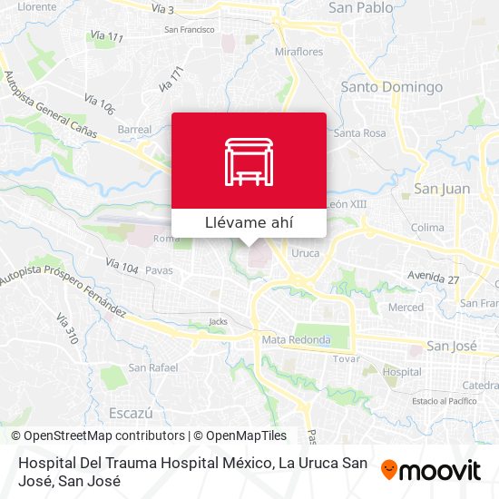 Mapa de Hospital Del Trauma Hospital México, La Uruca San José