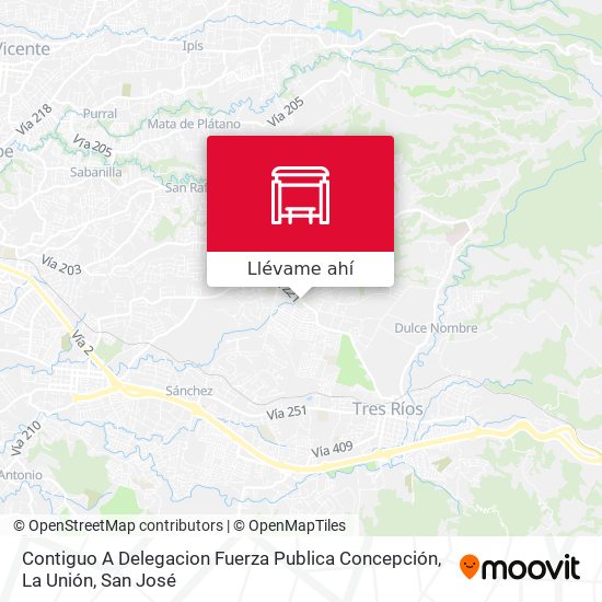 Mapa de Contiguo A Delegacion Fuerza Publica Concepción, La Unión