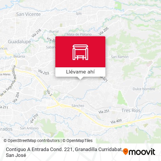 Mapa de Contiguo A Entrada Cond. 221, Granadilla Curridabat