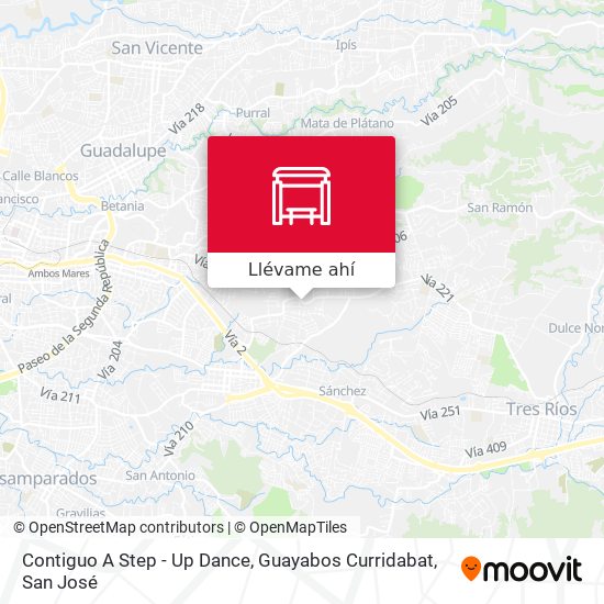 Mapa de Contiguo A Step - Up Dance, Guayabos Curridabat