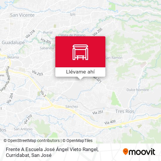 Mapa de Frente A Escuela José Ángel Vieto Rangel, Curridabat