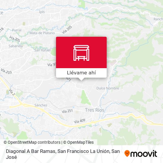 Mapa de Diagonal A Bar Ramas, San Francisco La Unión
