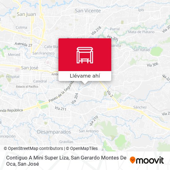 Mapa de Contiguo A Mini Super Liza, San Gerardo Montes De Oca